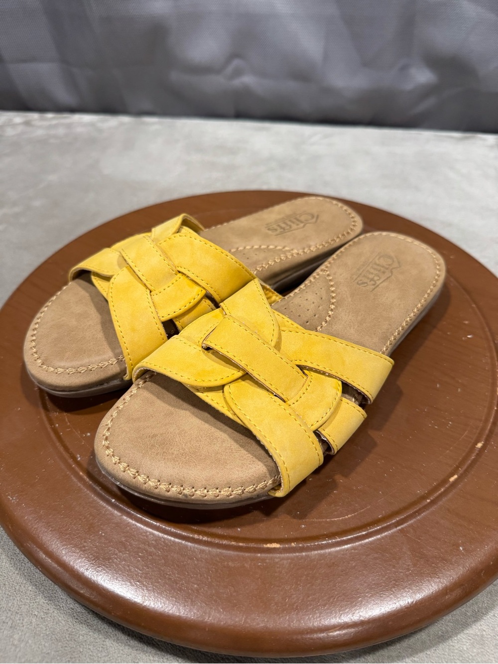 Cliffs by WHITE MOUNTAIN Yellow Slide Sandals